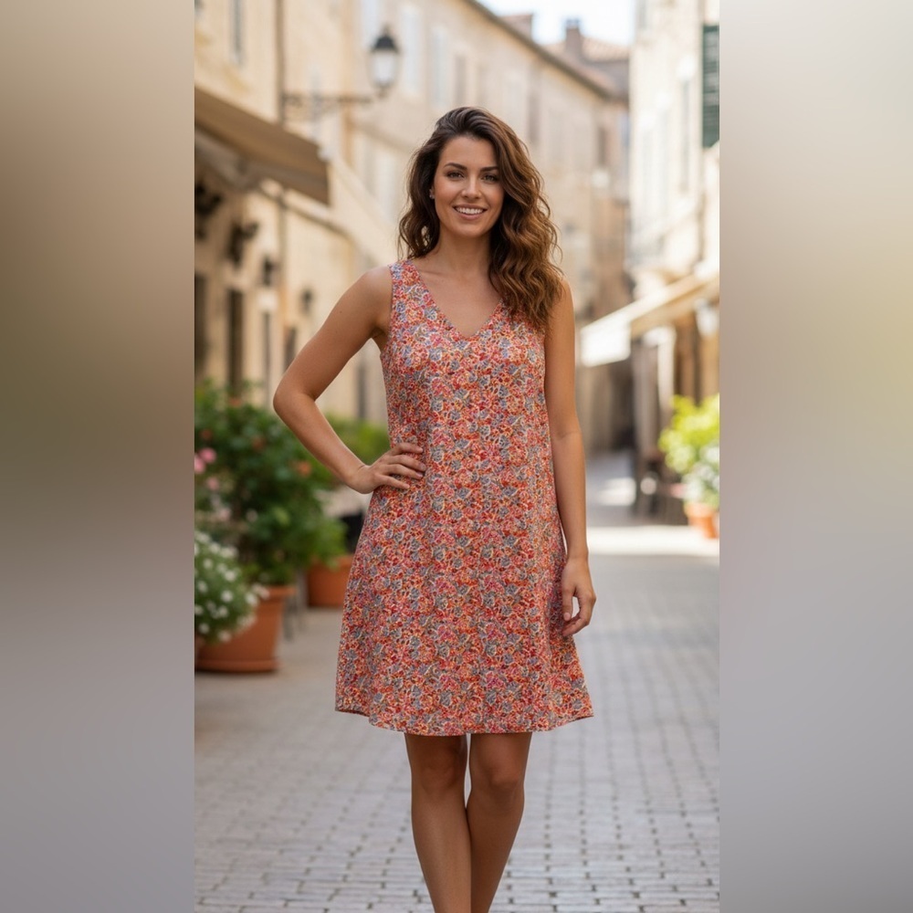 GAP Size Small Floral Shift Dress V Neck